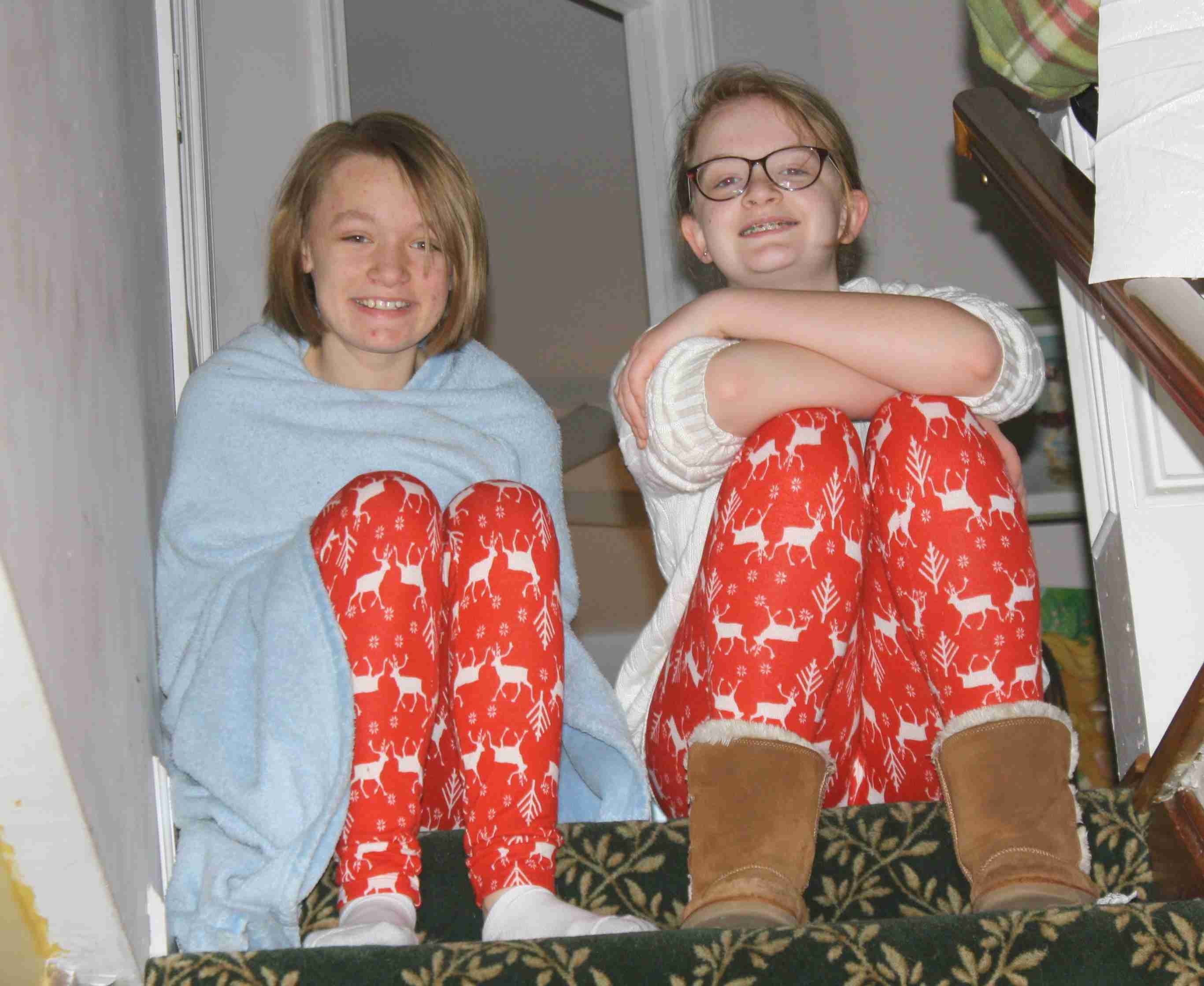 2014-12-25 Cate and Jane on the stairsi.jpg